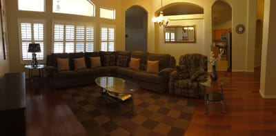 Interior view of a cozy lounge area