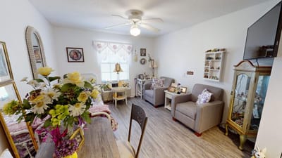Cozy living area with comfortable seating and decor
