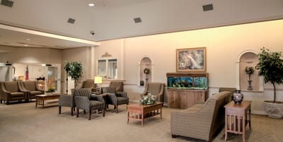 Interior view of a common area in a senior living facility