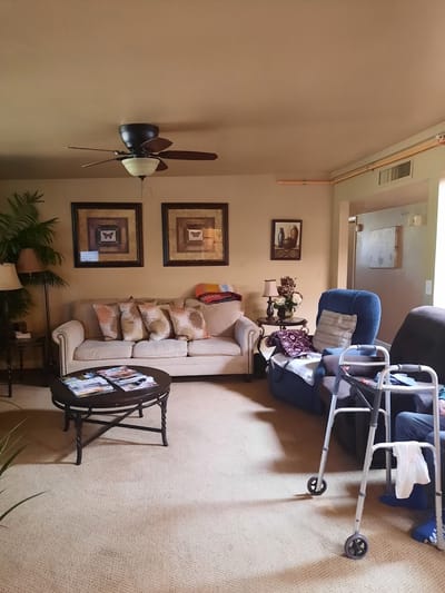 Cozy common area with seating and decor