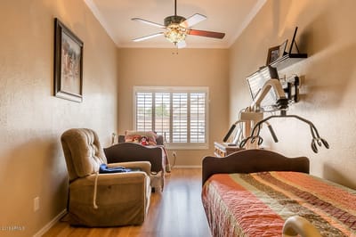 Interior view of a resident room with beds