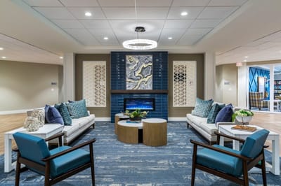 Cozy common area with elegant furnishings and decor