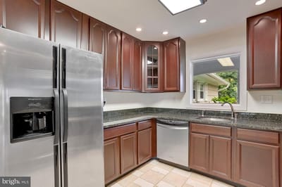 Modern kitchen with stainless steel appliances
