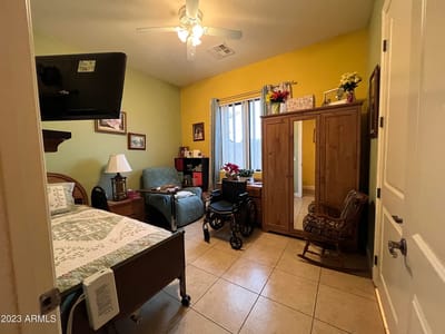Interior view of a private resident room