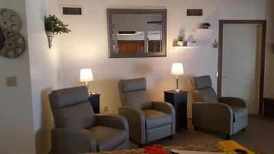 Comfortable seating in a cozy common area