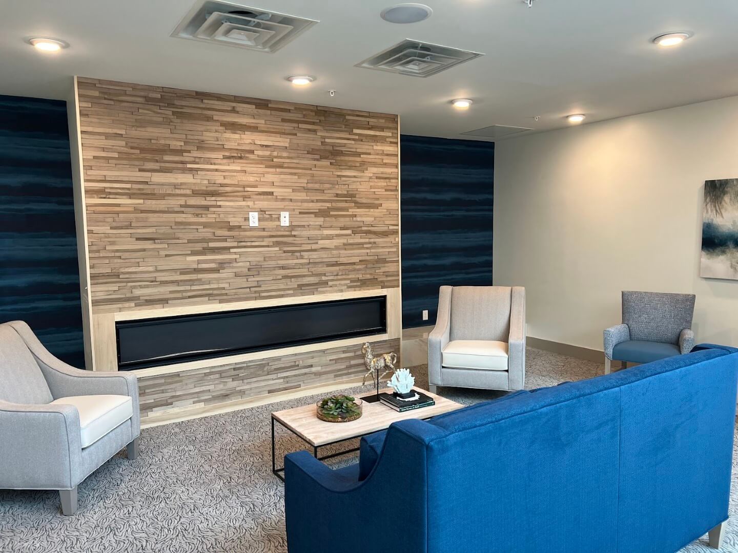 Modern common area with comfortable seating