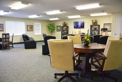 Common area with seating and a TV