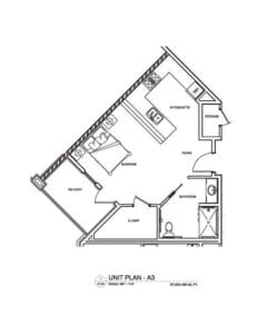 Architectural floor plan of a residential unit