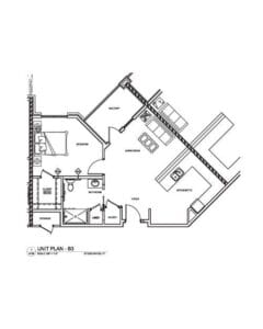 Architectural floor plan of a residential unit