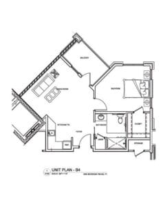 Architectural floor plan of a unit layout