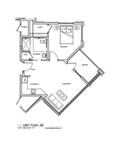 Architectural floor plan of a residential unit