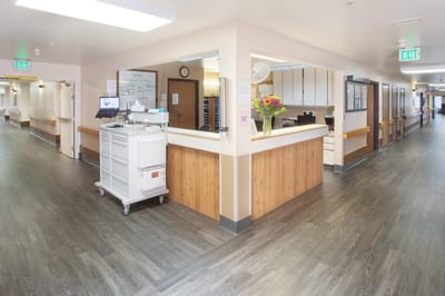 Interior view of facility lobby and reception area
