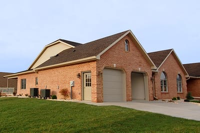 Exterior view of a senior living facility building
