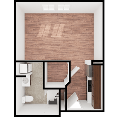 Architectural floor plan of a unit layout