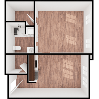 Architectural floor plan of a living space
