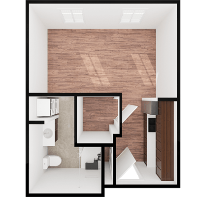 Detailed architectural floor plan of a room