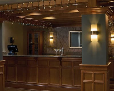 An elegant bar area in a nursing home facility
