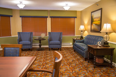 Cozy common area with comfortable seating and decor
