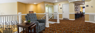 Interior view of the common area with seating
