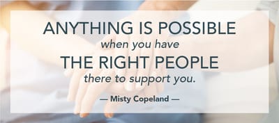 Text quote about support and community