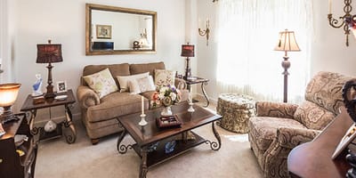 Cozy interior living space with furniture and decor