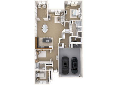 Architectural floor plan of a residential layout