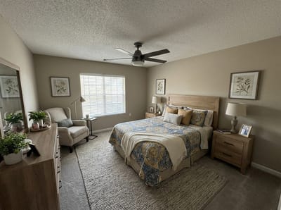 Cozy bedroom in an assisted living facility
