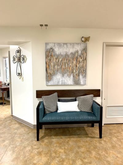 A cozy seating area in the facility's interior.