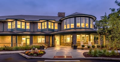 Elegant exterior view of Laurentide at Mashpee Commons