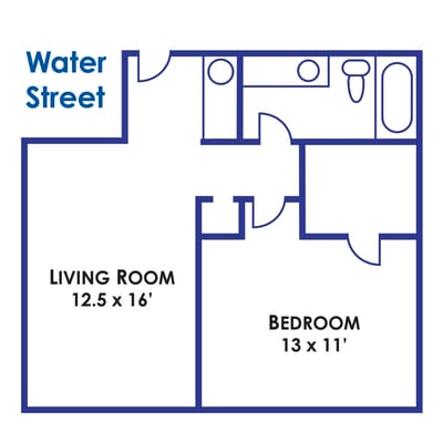 Architectural floor plan of a resident unit