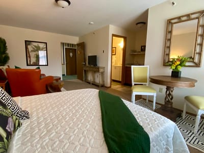Cozy private resident room with seating area