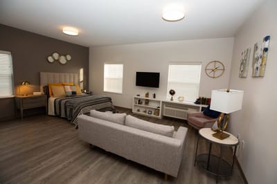 A cozy private room with modern furnishings