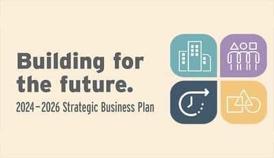 Constitution House, independent living in Aurora, IL — Strategic business plan graphic with icons and text