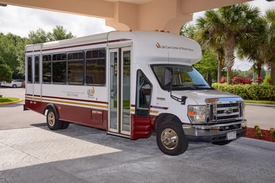 Facility vehicle parked in a covered area
