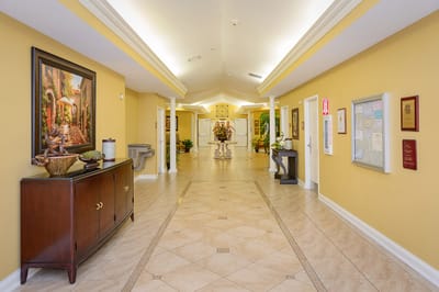 Interior hallway with decorative elements and furnishings