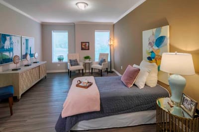 Cozy interior of a private resident room with decor