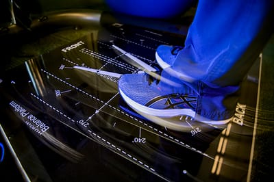 Lorien Bulle Rock, Nursing Home in Havre De Grace, MD — Feet on a balance assessment platform in a fitness room