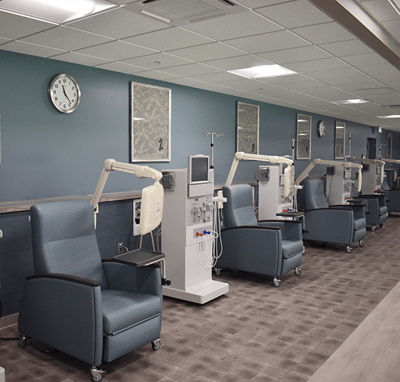 Interior view of a medical treatment area with chairs