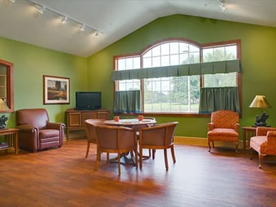 Cozy common area in a senior living facility
