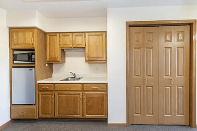 Scott kitchen area in a resident room