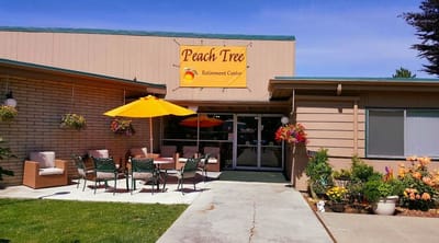 Exterior view of Peach Tree Retirement Center entrance