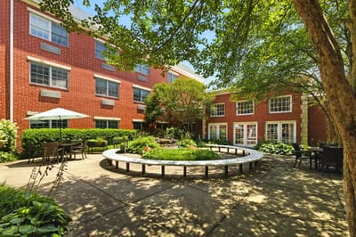 Beautiful courtyard with seating and greenery