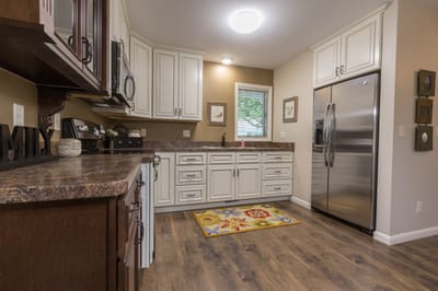 Bright kitchen area with modern appliances