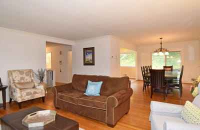 Cozy common area with seating and dining space