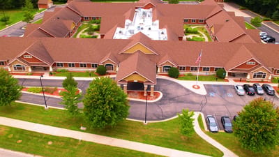 Aerial view of Medilodge of Okemos facility