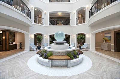 Interior view of a beautifully designed lobby area