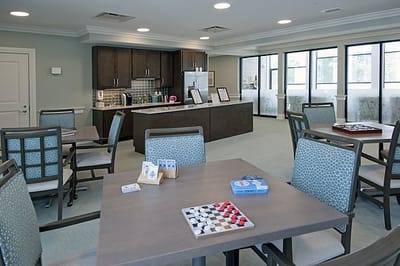 Interior common area with game tables