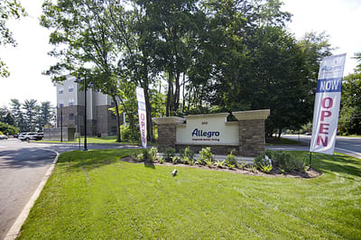 Exterior view of the Allegro facility sign