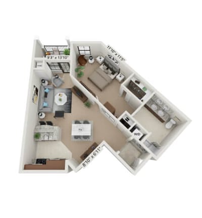 Architectural floor plan of a residential unit