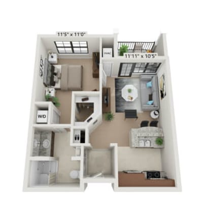 Architectural floor plan of a residential unit